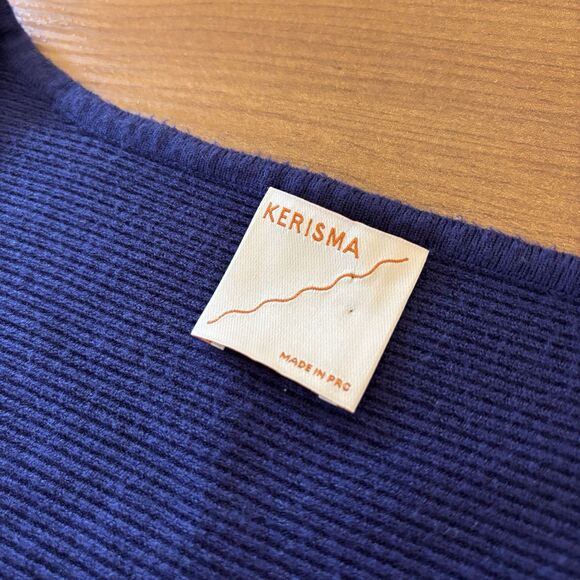 Kerisma Womens Dolman Sleeve Blue Knit Oversized Sweater Top Size S/M - Picture 6 of 7